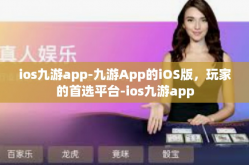 ios九游app-九游App的iOS版，玩家的首选平台-ios九游app